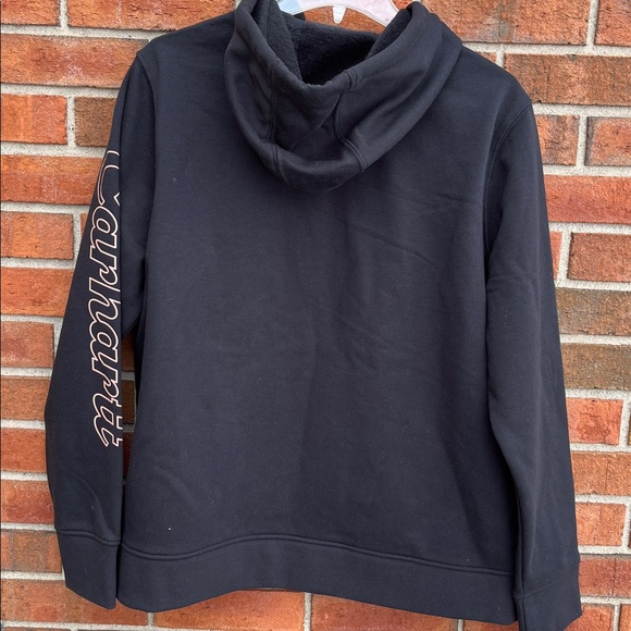 🆕 Carhartt Rain Defender Relaxed Fit Logo Sleeve Graphic Sweatshirt Hoodie Black - Picture 2 of 5